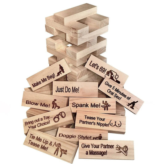 Adult Jenga tower